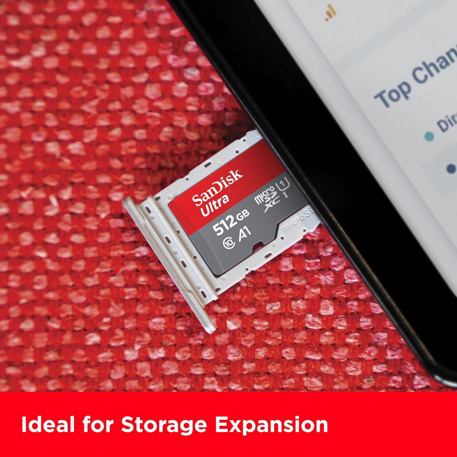 SanDisk 512GB Ultra microSDXC card + SD adapter up to 150 MB/s with A1 App Performance UHS-I Class 10 U1