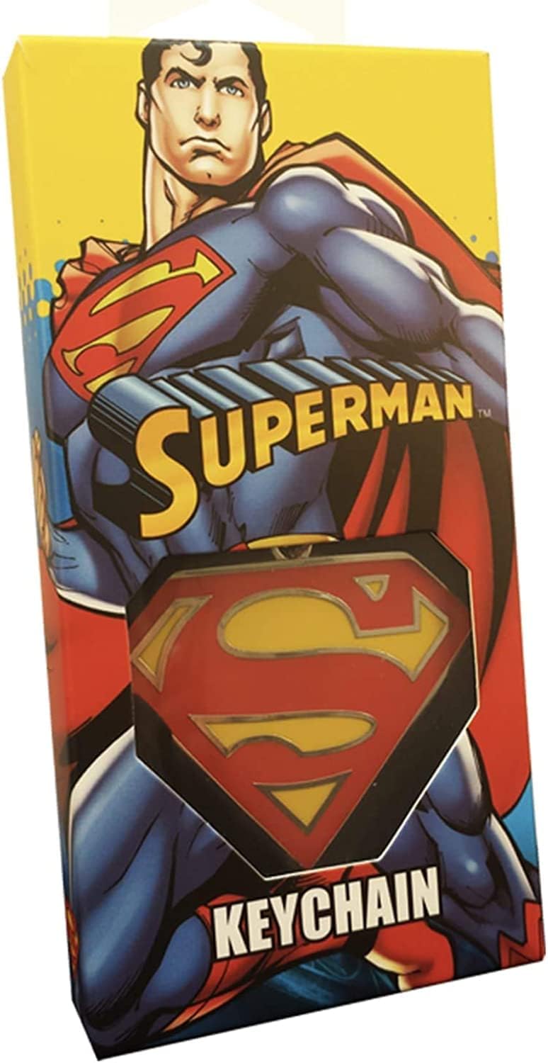 The Noble Collection DC Comics Superman Logo Keychain In Colour - 5in (13cm) Superman Sigil Film Set Movie Props Gifts Merchandise
