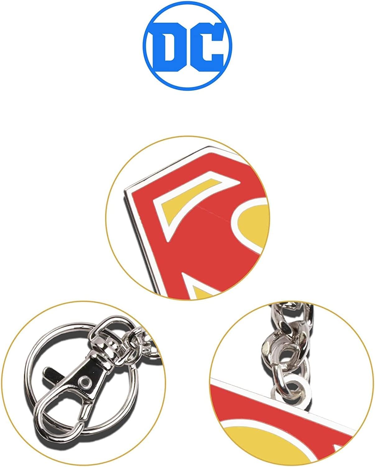 The Noble Collection DC Comics Superman Logo Keychain In Colour - 5in (13cm) Superman Sigil Film Set Movie Props Gifts Merchandise