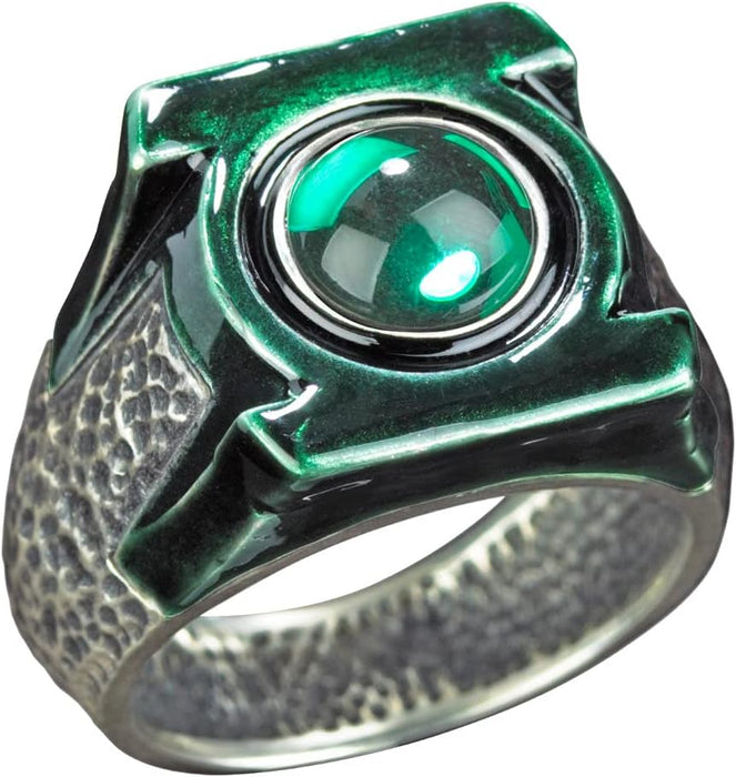The Noble Collection DC Green Lantern Prop Ring & Display - Die Cast Metal Ring with 4in (10cm) Display Case - Officially Licensed Film Set Movie Props Gifts Jewellery