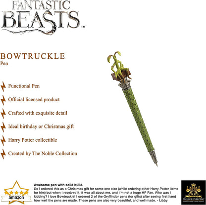The Noble Collection Fantastic Beasts Bowtruckle Pen - 8in (21cm) Mini Sculpture atop Ballpoint Pen - Officially Licensed Fantastic Beasts Film Set Movie Prop Stationery Gifts