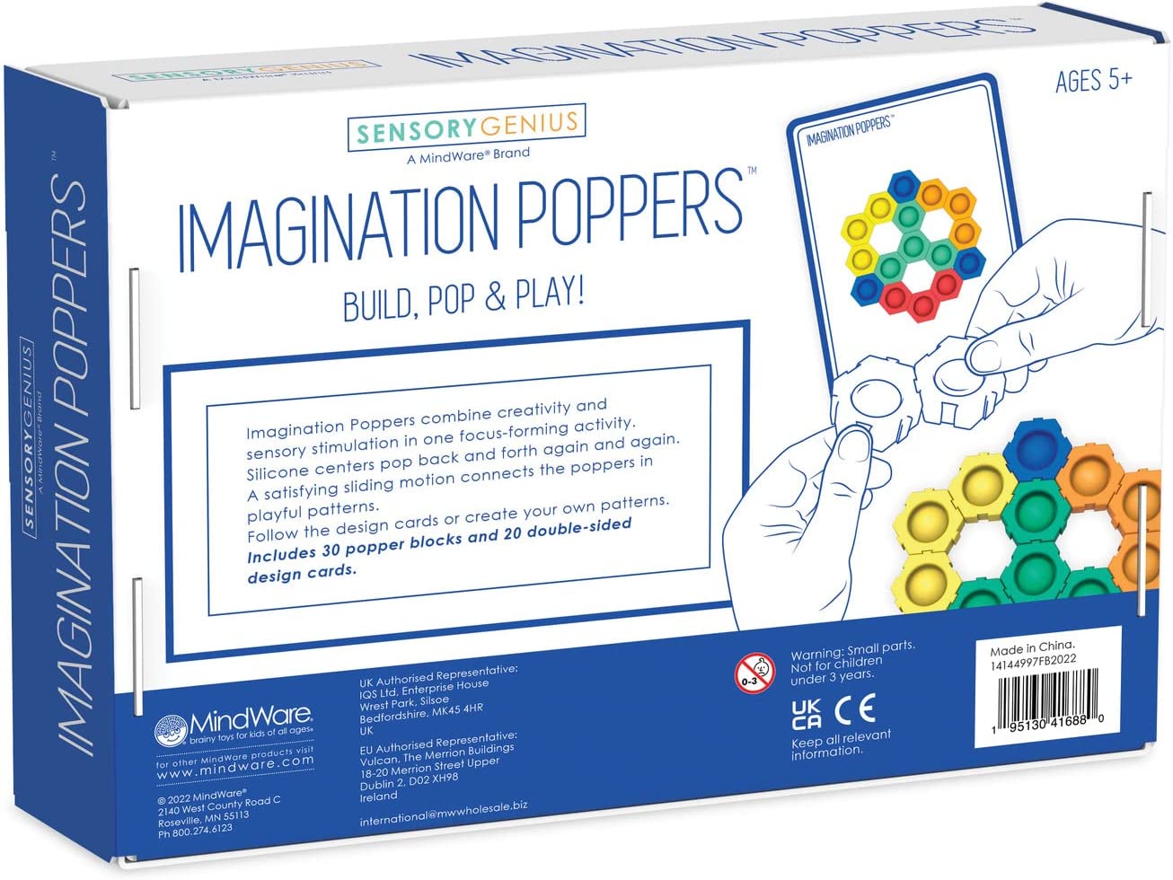 MindWare Sensory Genius Imagination Poppers — Fun Fidget Toys for Kids, Teens & Adults Ages 5 and Up