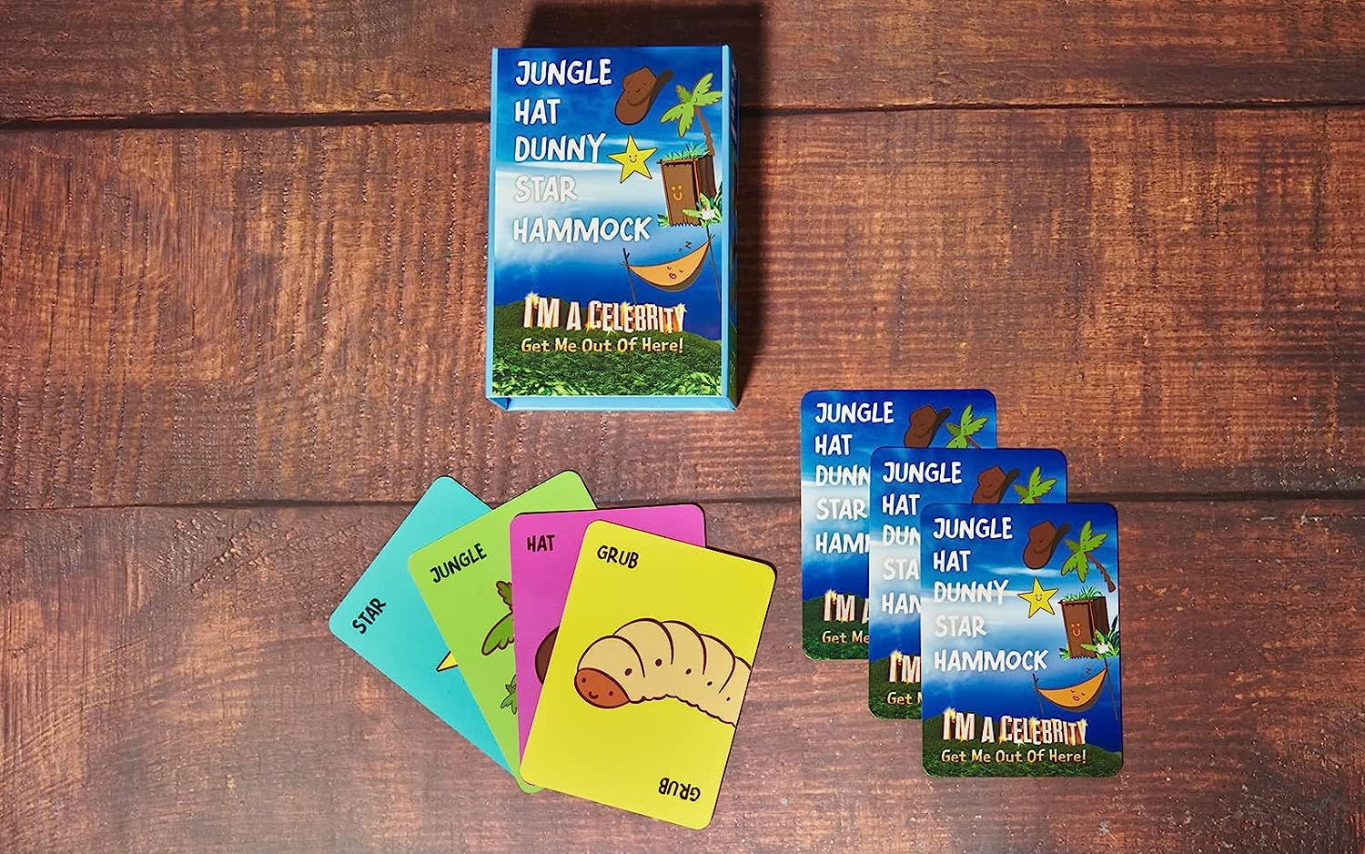 Jungle Hat Dunny Star Hammock | An Official ‘I’m A Celebrity Get Me Out Of Here!’ Card Game | Ages 8+ | 2-8 Players | 10-30 Minutes Playing Time | From Blue Orange