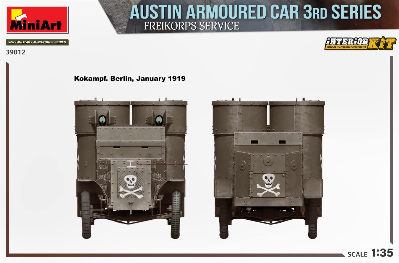 MiniArt MIN39012 WWI 1:35-Austin 3rd Series, Freikorps Service Int Scale Model Kit