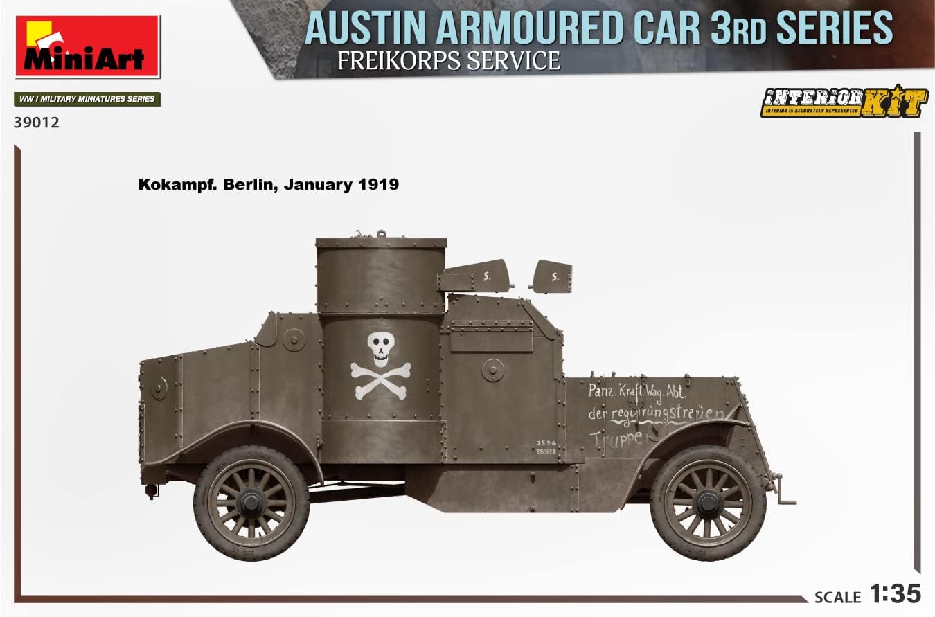 MiniArt MIN39012 WWI 1:35-Austin 3rd Series, Freikorps Service Int Scale Model Kit