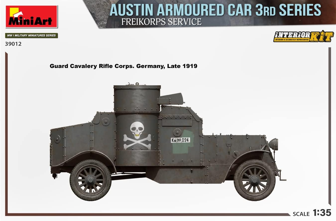 MiniArt MIN39012 WWI 1:35-Austin 3rd Series, Freikorps Service Int Scale Model Kit