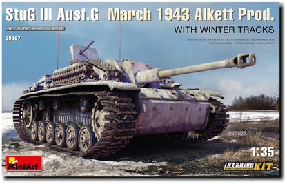 Mini Art MA35367 1/35 German Army No. 3 Assault Gun G Type March 1943 Arquette Winter Footwear Belt Full Interior Plastic Model