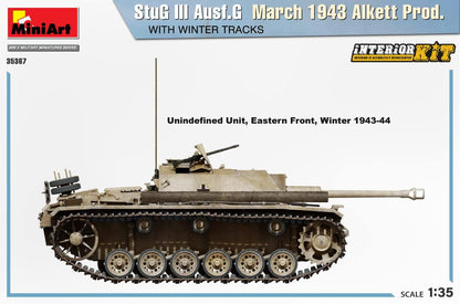 Mini Art MA35367 1/35 German Army No. 3 Assault Gun G Type March 1943 Arquette Winter Footwear Belt Full Interior Plastic Model