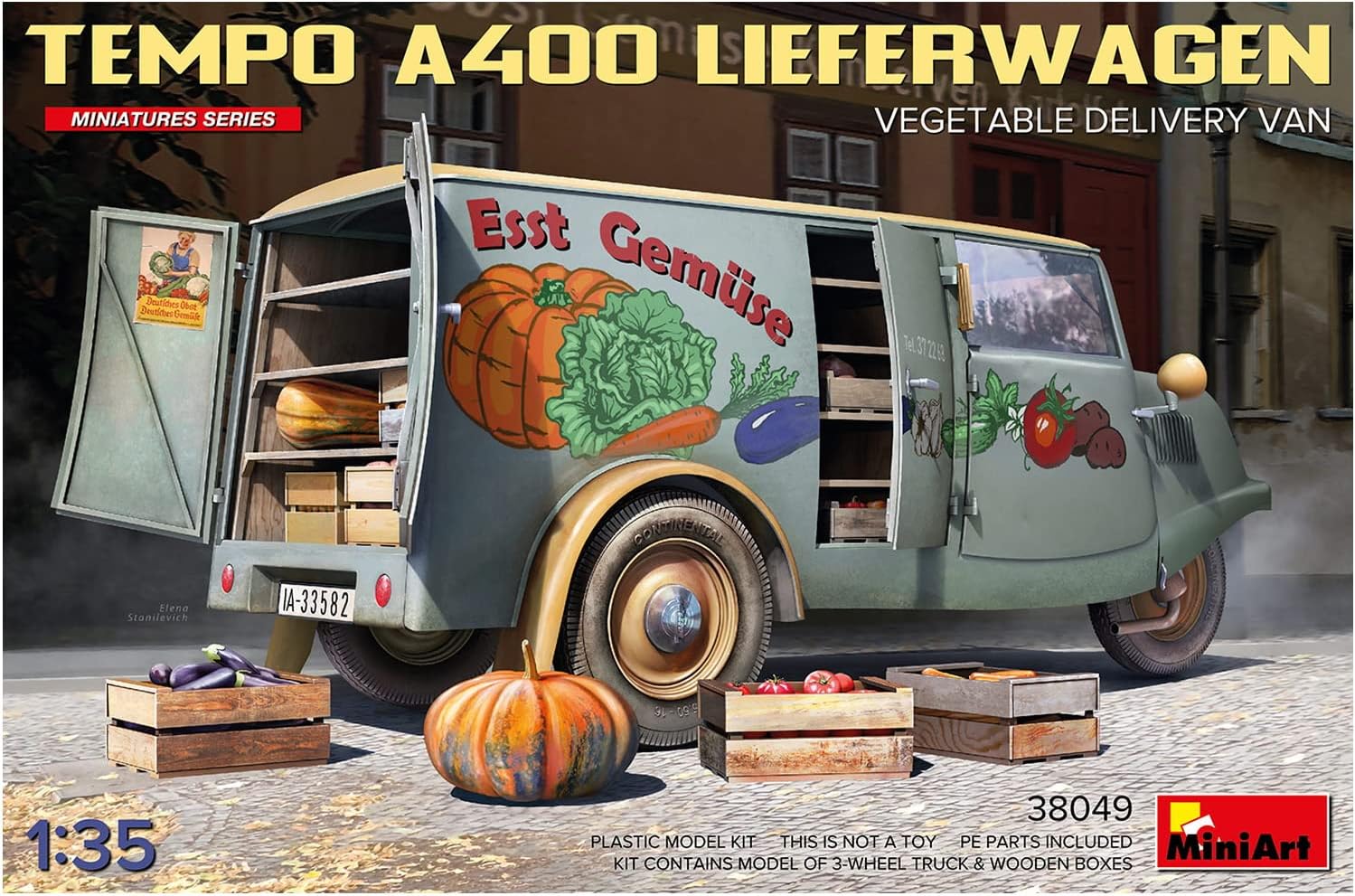 MiniArt MIN38049 1:35-Tempo A400 Lieferwagen, Veg Delivery Van Scale Model Kit