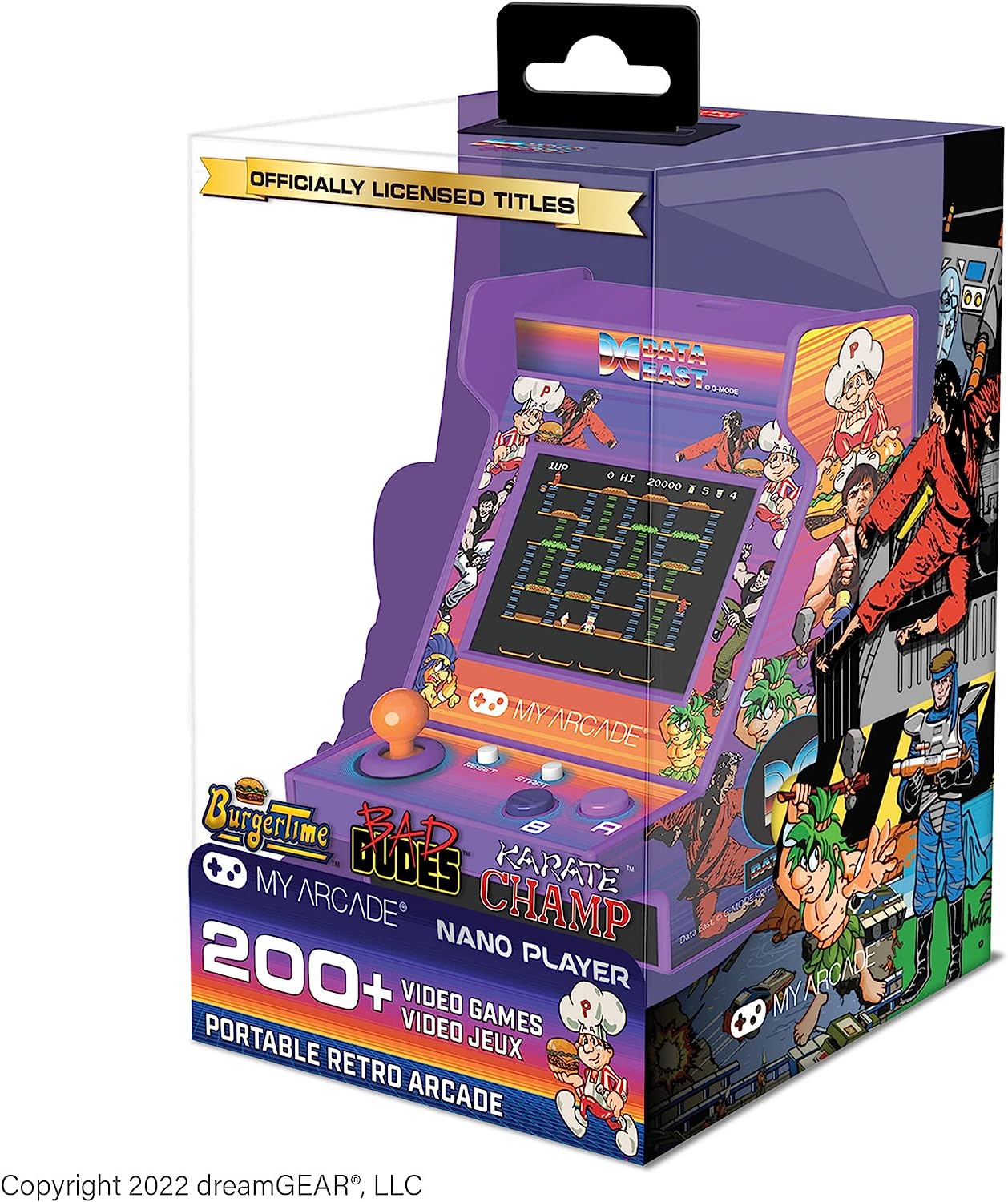 My Arcade Nano Player Date East Hits - 4.5" Fully Playable Portable Mini Arcade Machine with 208 Retro Games, 2.4" Screen Color Display