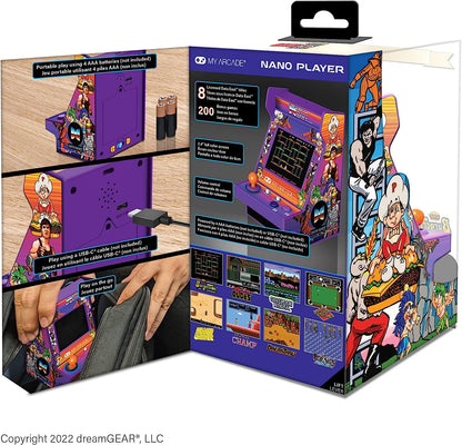 My Arcade Nano Player Date East Hits - 4.5" Fully Playable Portable Mini Arcade Machine with 208 Retro Games, 2.4" Screen Color Display