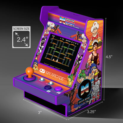 My Arcade Nano Player Date East Hits - 4.5" Fully Playable Portable Mini Arcade Machine with 208 Retro Games, 2.4" Screen Color Display