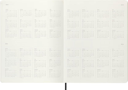 Moleskine x Lorenzo Petrantoni Unplanned Planner, Limited Edition Hard Cover and Elastic Closure Petrantoni Weekly Notebook, Size Extra Large 19x26 cm, White
