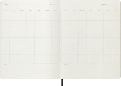 Moleskine x Lorenzo Petrantoni Unplanned Planner, Limited Edition Hard Cover and Elastic Closure Petrantoni Weekly Notebook, Size Extra Large 19x26 cm, White