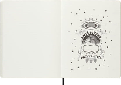 Moleskine x Lorenzo Petrantoni Unplanned Planner, Limited Edition Hard Cover and Elastic Closure Petrantoni Weekly Notebook, Size Extra Large 19x26 cm, White