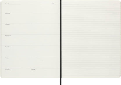 Moleskine x Lorenzo Petrantoni Unplanned Planner, Limited Edition Hard Cover and Elastic Closure Petrantoni Weekly Notebook, Size Extra Large 19x26 cm, White