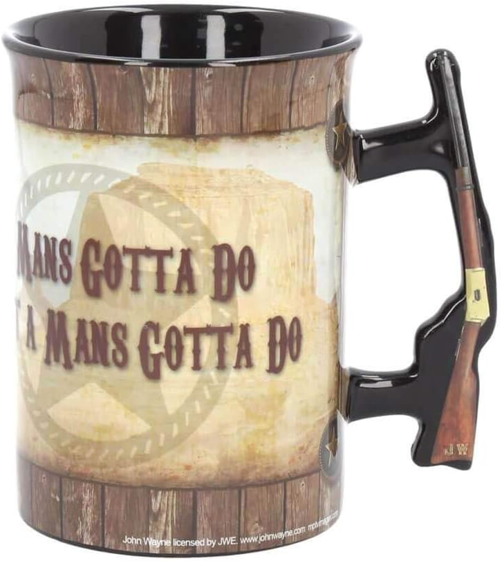 Nemesis Now C3624J7 John Wayne A Mans Gotta Do Mug 13cm Brown, 16cm