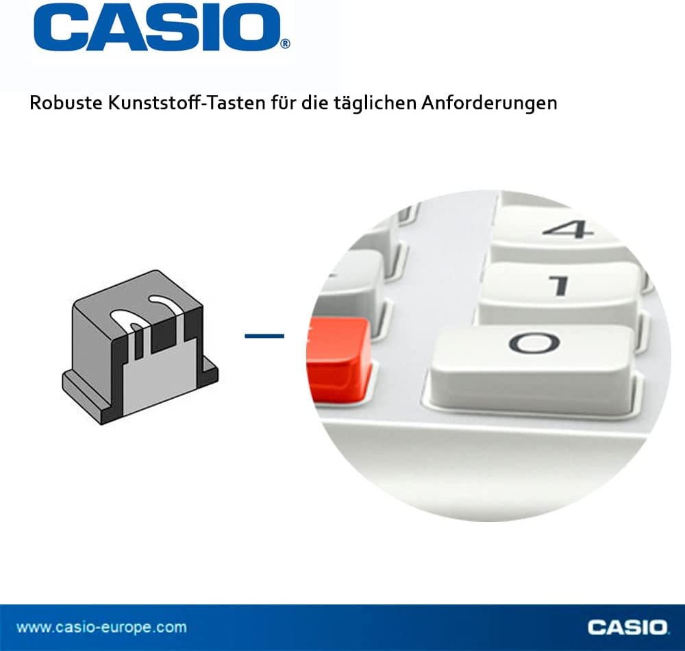 CASIO JE-12E-WE Compact Ergonomic Desk Calculator 12-Digit
