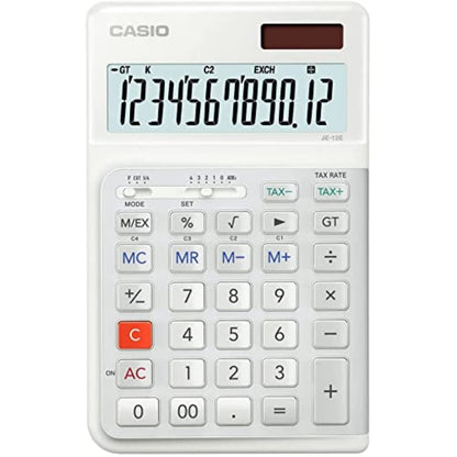 CASIO JE-12E-WE Compact Ergonomic Desk Calculator 12-Digit