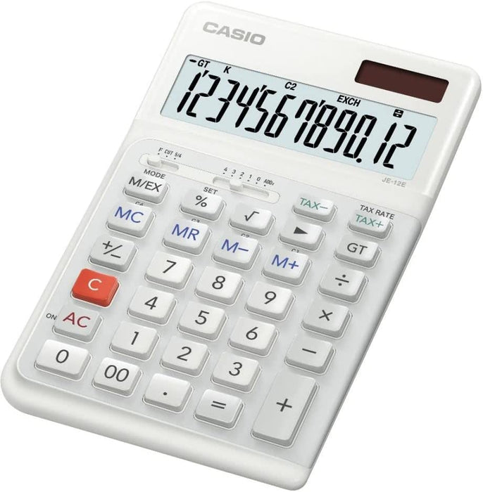 CASIO JE-12E-WE Compact Ergonomic Desk Calculator 12-Digit