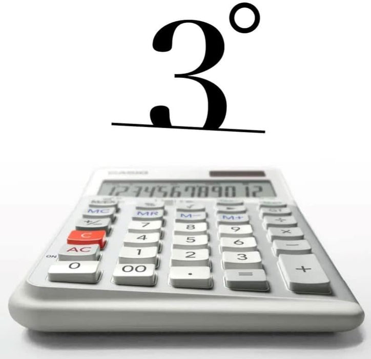 CASIO JE-12E-WE Compact Ergonomic Desk Calculator 12-Digit