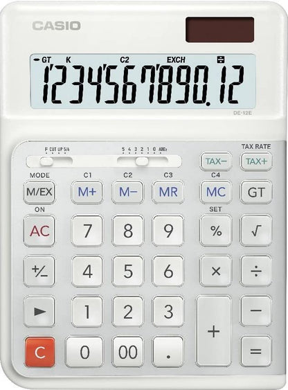 CASIO DE-12E-WE Big Ergonomic Desk Calculator 12-Digit