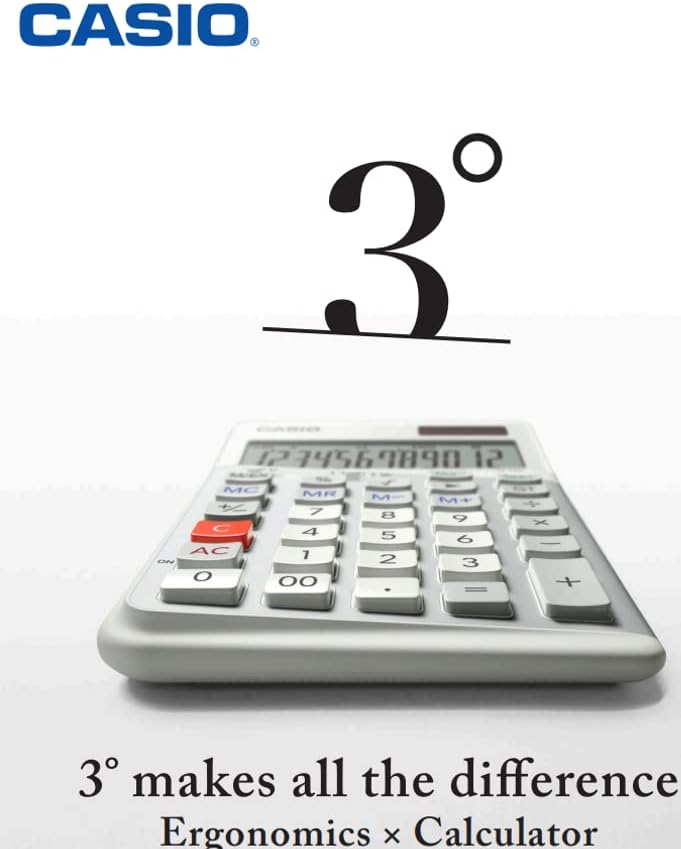 CASIO DE-12E-WE Big Ergonomic Desk Calculator 12-Digit