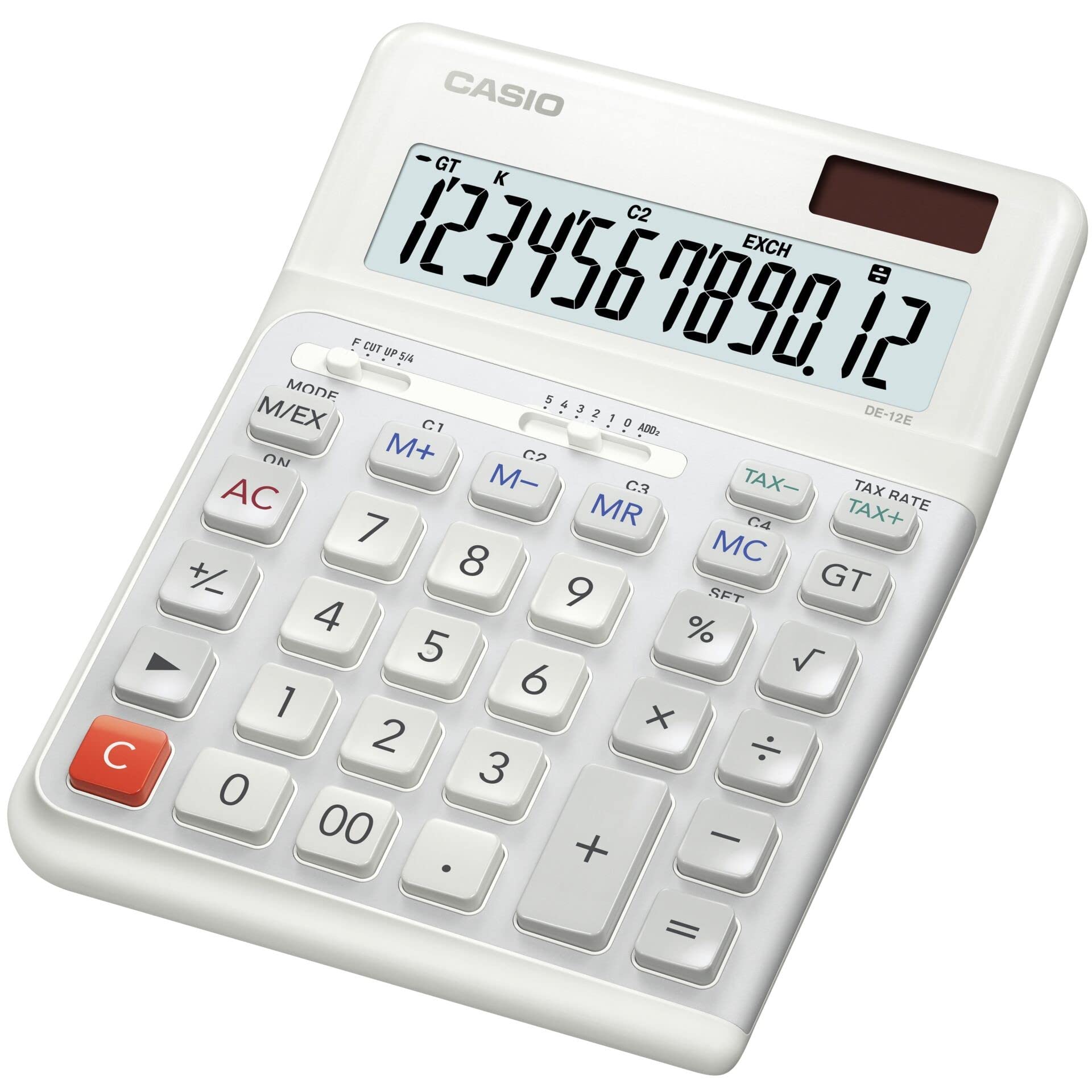 CASIO DE-12E-WE Big Ergonomic Desk Calculator 12-Digit