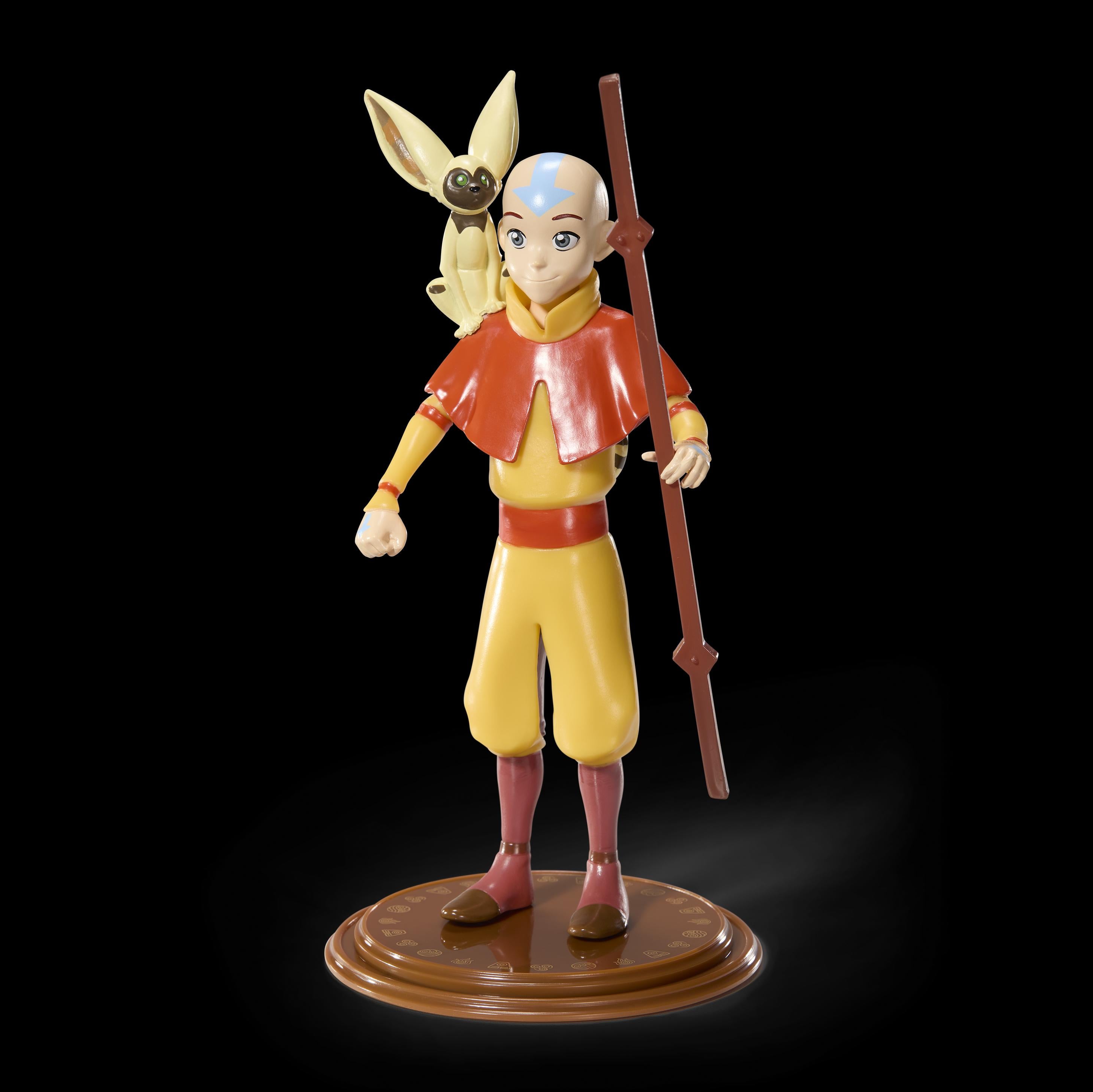 BendyFigs The Noble Collection Avatar Aang - Noble Toys 18cm Bendable Posable Collectible Doll Figure With Stand and Mini Accessory