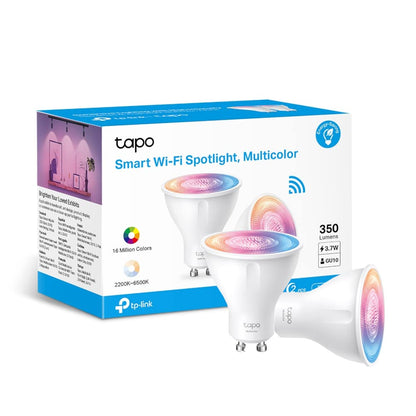 Tapo Smart Wi-Fi Spotlight, Multicolour, White Tunable, GU10 Lamp Base, Remote Control, Energy Saving, Works with Alexa & Google Home, No hub required Tapo L630(2-pack)  Colour-Changeable 2-pack
