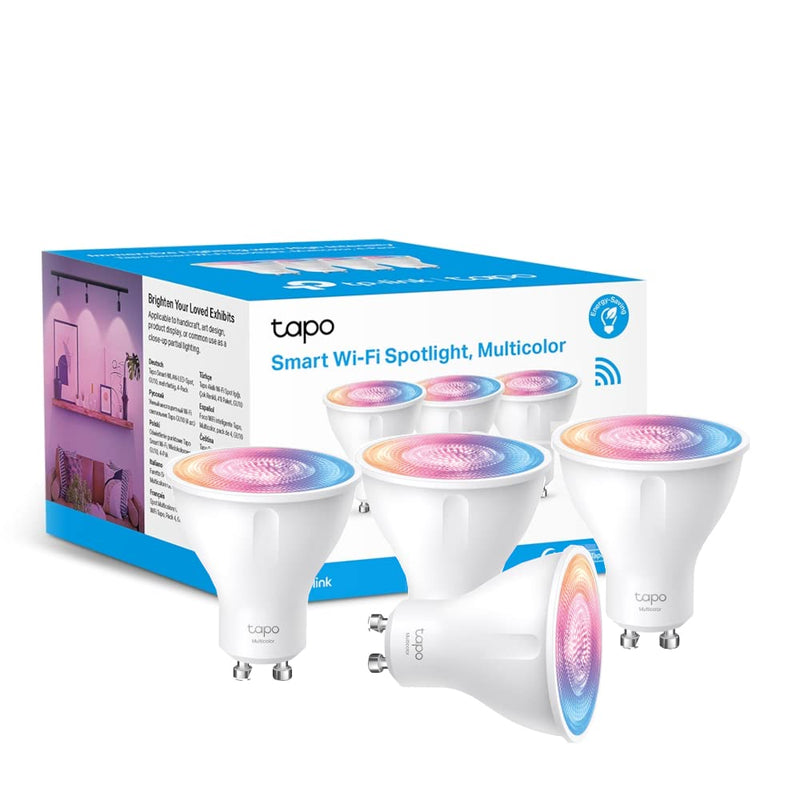 Tapo Smart Wi-Fi Spotlight, Multicolour, White Tunable, GU10 Lamp Base, Remote Control, Energy Saving, Works with Alexa & Google Home, No hub required Tapo L630(4-pack)  Colour-Changeable 4-pack