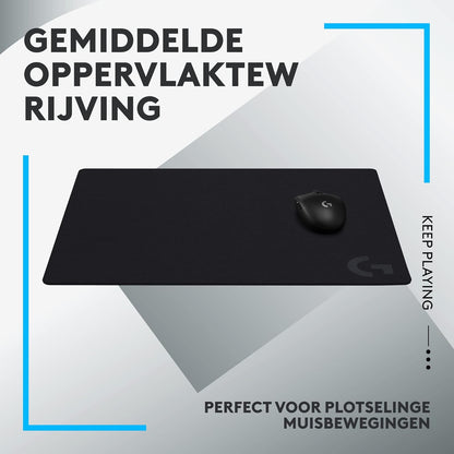 Logitech G G640 Large Cloth Gaming Mouse Pad, Optimised for Gaming Sensors, Moderate Surface Friction, Non-Slip Mouse Mat, Mac and PC Gaming Accessories, 460 x 400 x 3 mm