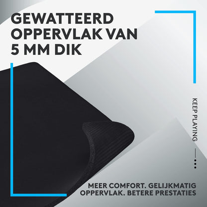 Logitech G G740 Large Thick Gaming Mouse Pad, Optimised for Gaming Sensors, Moderate Surface Friction, Non-Slip Mouse Mat, Mac and PC Gaming Accessories, 460 x 400 x 5 mm