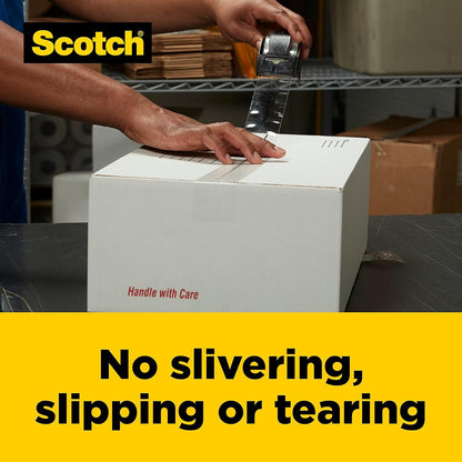 Scotch Box Lock Clear Packaging Tape, 48 mm x 50 m, 3 Rolls/Pack, Shipping and Mailing Tape, Strong Packing Tape