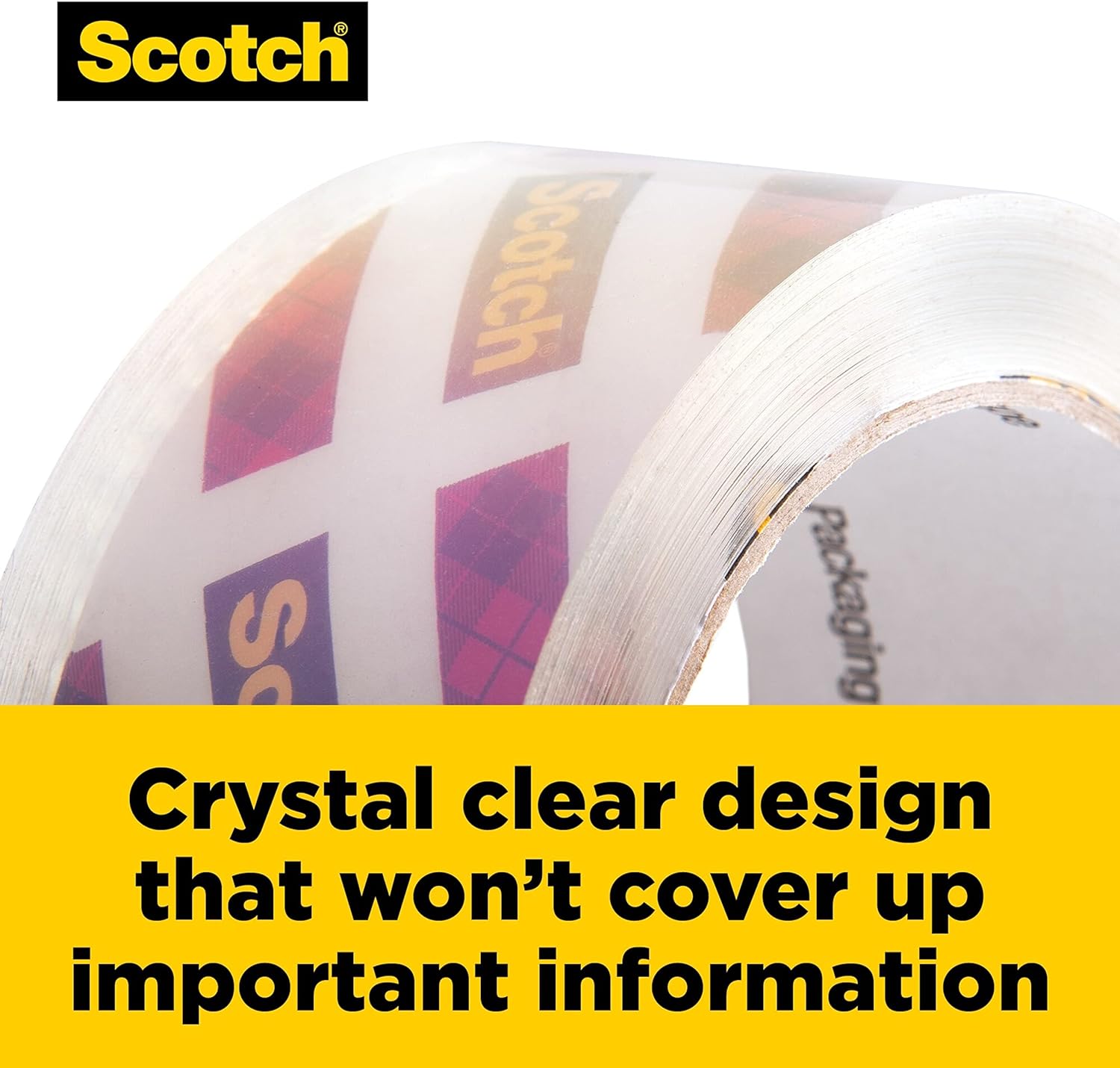 Scotch Box Lock Clear Packaging Tape, 48 mm x 50 m, 3 Rolls/Pack, Shipping and Mailing Tape, Strong Packing Tape