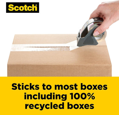 Scotch Box Lock Clear Packaging Tape, 48 mm x 50 m, 3 Rolls/Pack, Shipping and Mailing Tape, Strong Packing Tape