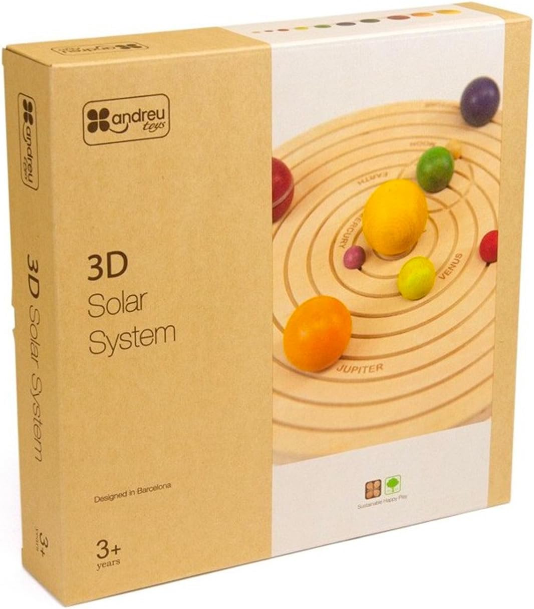 Andreu Toys -3D Solar System puzzels van hout, meerkleurig (16110)