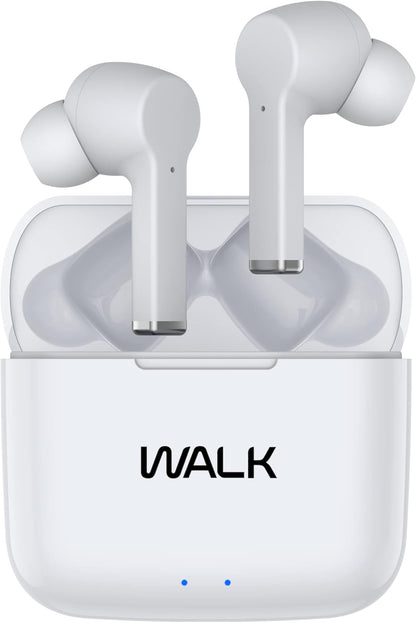 Walk Audio True Wireless Bluetooth Earphones TWS Earbuds With Charging Case (White