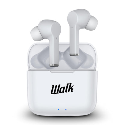 Walk Audio True Wireless Bluetooth Earphones TWS Earbuds With Charging Case (White