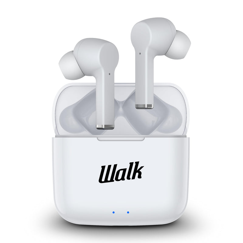 Walk Audio True Wireless Bluetooth Earphones TWS Earbuds With Charging Case (White
