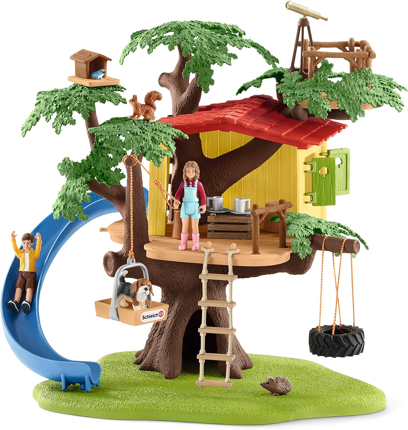 Schleich Farm World, Farm Animal Gifts for Kids, Adventure Tree House with Animal Figurines and Accessories 28-Piece Set, Ages 3+