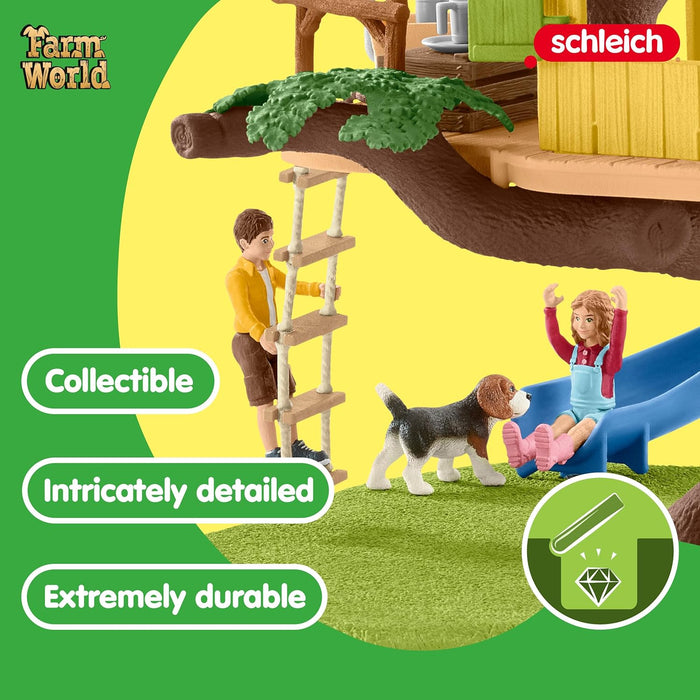 Schleich Farm World, Farm Animal Gifts for Kids, Adventure Tree House with Animal Figurines and Accessories 28-Piece Set, Ages 3+