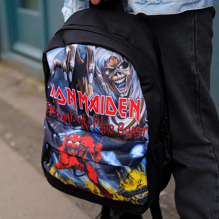 Rocksax Backpack Iron Maiden Number Of The Beast Rucksack 43cm x 30cm x 15cm – Officially Licensed Merchandise