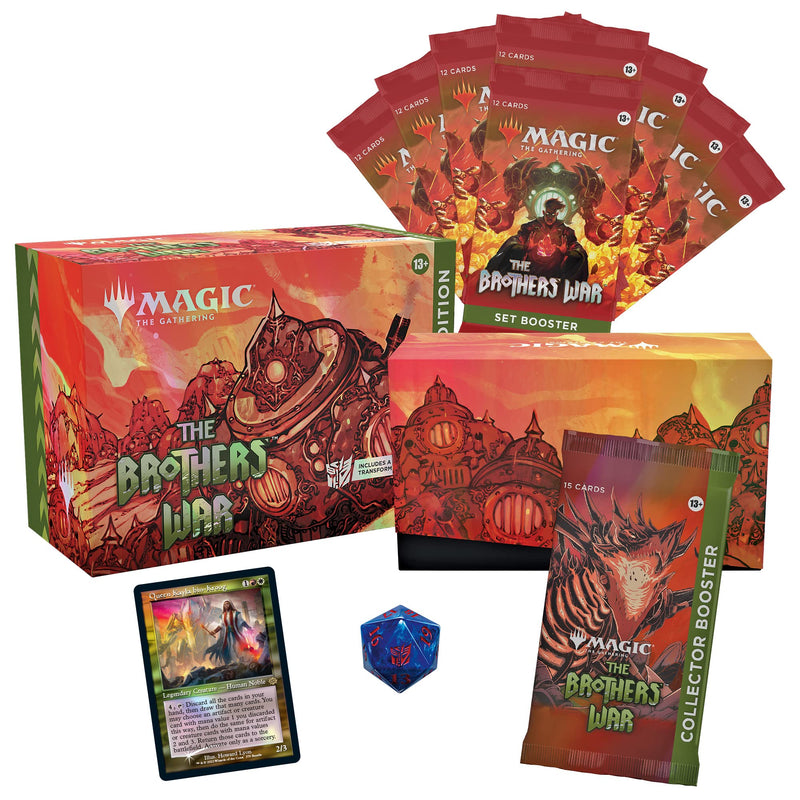Magic The Gathering The Brothers’ War Gift Bundle, 8 Set Boosters + 1 Collector Booster + Accessories, D03140000, Multicolor The Brothers' War Gift Bundle