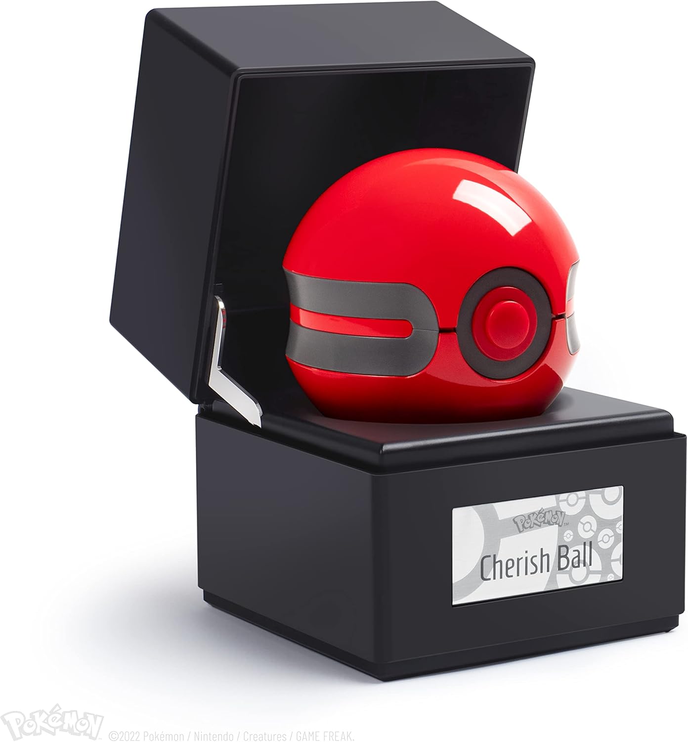 The Wand Company Original Poké Ball Authentic Replica - Realistic, Electronic, Die-Cast Poké Ball with Display Case Light Features – Officially Licensed by Pokémon (Cherish Ball