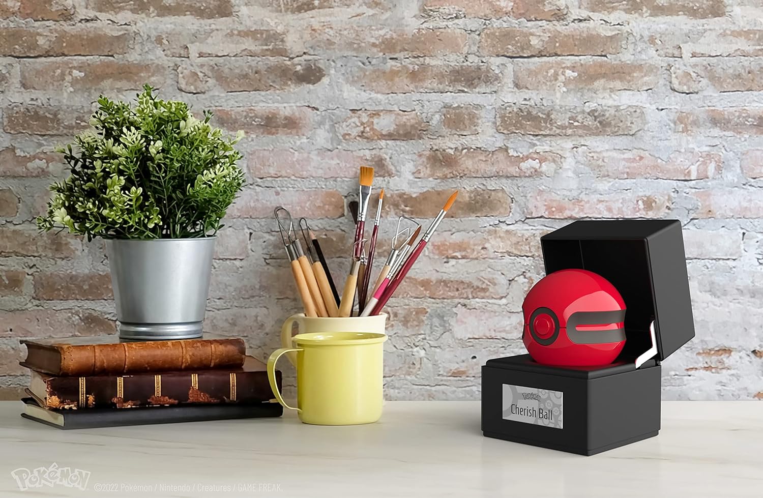 The Wand Company Original Poké Ball Authentic Replica - Realistic, Electronic, Die-Cast Poké Ball with Display Case Light Features – Officially Licensed by Pokémon (Cherish Ball