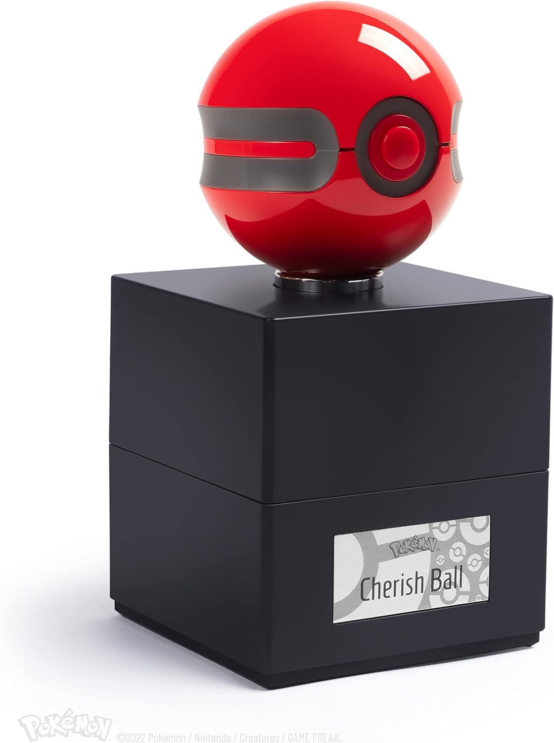 The Wand Company Original Poké Ball Authentic Replica - Realistic, Electronic, Die-Cast Poké Ball with Display Case Light Features – Officially Licensed by Pokémon (Cherish Ball