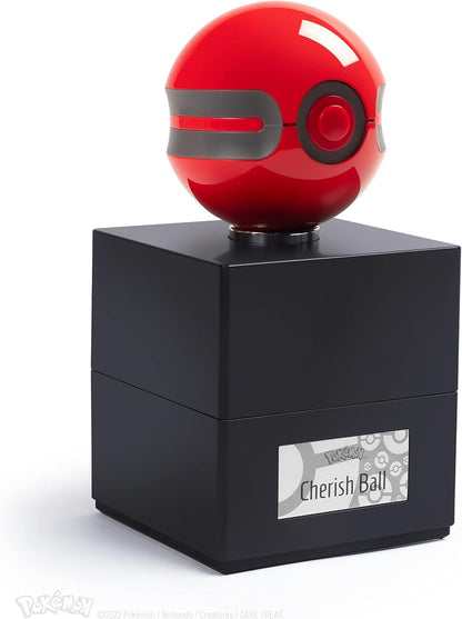 The Wand Company Original Poké Ball Authentic Replica - Realistic, Electronic, Die-Cast Poké Ball with Display Case Light Features – Officially Licensed by Pokémon (Cherish Ball