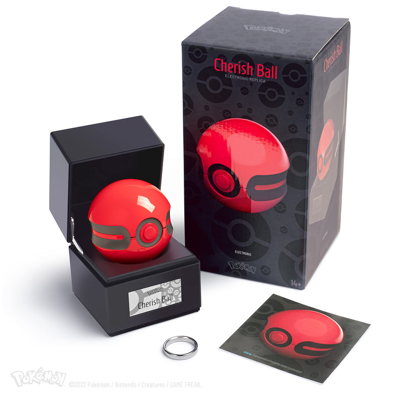 The Wand Company Original Poké Ball Authentic Replica - Realistic, Electronic, Die-Cast Poké Ball with Display Case Light Features – Officially Licensed by Pokémon (Cherish Ball