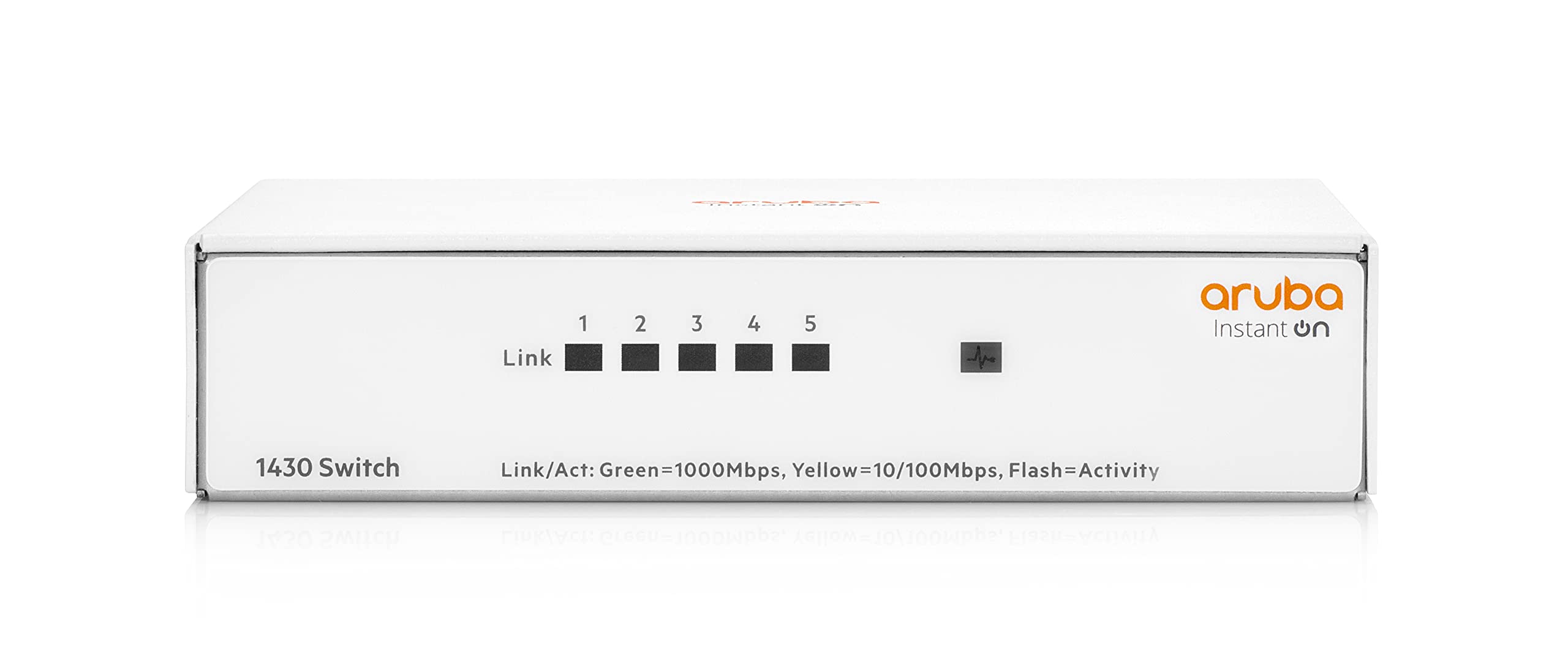 Aruba Instant On 1430 5-Port Gb Unmanaged Layer 2 Ethernet Switch | 5x 1G | Fan-less | UK Cord (R8R44A#ACC) 5 Port Non PoE